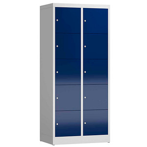 4061815858190 - Schließfachschrank ClassiX enzianblau lichtgrau X-523521 10 Schließfächer 800 x 500 x 1800 cm 4061815858190 LÜLLMANN