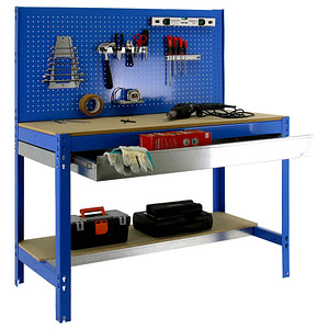 8435104932506 - Simonrack Werkbank KIT SIMONWORK BT2 BOX 1200 + Gratis Deutschland-Schal blau 1 Schublade 1200 x 610 x 1445 cm