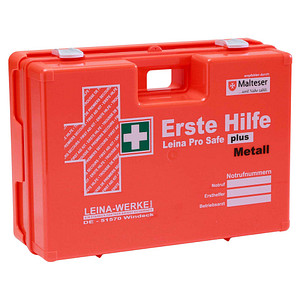 4011166211274 - Erste-Hilfe-Kasten Pro Safe plus Metall DIN 13169 + branchenbezogene Zusatzerweiterung orange 4011166211274 Leina-Werke