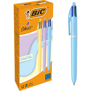 3086123740297 - BIC 4-Farben-Kugelschreiber PASTEL mehrfarbig Schreibfarbe farbsortiert 1 St