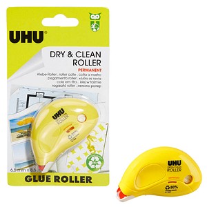 UHU Dry & Clean Kleberoller 8,5 m x 6,5 mm Gelb SMART DOT Technology