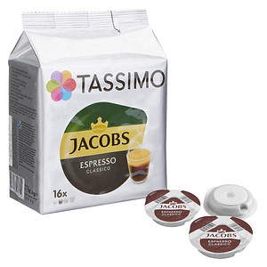 TASSIMO JACOBS ESPRESSO CLASSICO Kaffeediscs Arabica- und Robustabohnen kräftig 16 Portionen