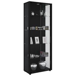 Verona Vitrine schwarz 4 Fachböden