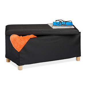 relaxdays Sitztruhe 10031588_46 schwarz Holz 76,0 cm