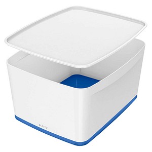 LEITZ MyBox Aufbewahrungsbox 18,0 l perlweiß/blau 38,5 x 31,8 x 19,8 cm