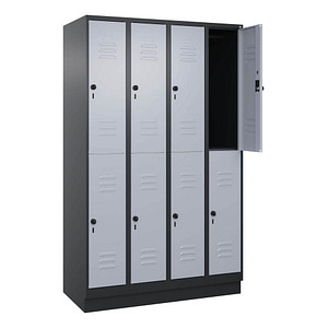 4068427574135 - Spind Classic PLUS schwarzgrau weißaluminium 080320-40 S10154 8 Schließfächer 1200 x 500 x 1950 cm 4068427574135 C+P-Möbel 4068427574135 - Spind Classic PLUS schwarzgrau weißaluminium 080320-40 S10154 8 Schließfächer 1200 x 500 x 1950 cm 4068427574135 C+P-Möbel