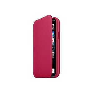 Leder Folio Handy-Hülle für Apple iPhone 11 Pro himbeere