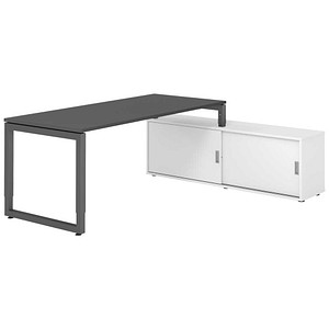 4032062332665 - Schreibtischkombination RSE19 höhenverstellbar 72-81cm (H) 160x80cm (BxT) rechteckig graphit   graphit 4032062332665 Hammerb