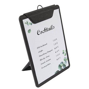 4004360768439 - 5 x Speisekarten-Klemmbrett für DIN A4 Kunststoff anthrazit