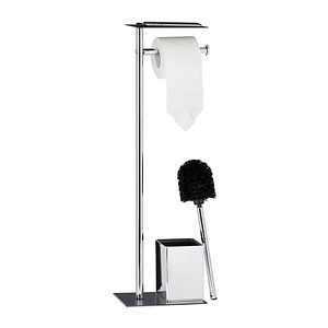 4052025225476 - Relaxdays - wc Garnitur mit Toilettenpapierhalter Toilettenbürste u Bürstenhalter HxBxT 66 x 20 x 13 cm schwarz-silber 4052025225476 - Relaxdays - wc Garnitur mit Toilettenpapierhalter Toilettenbürste u Bürstenhalter HxBxT 66 x 20 x 13 cm schwarz-silber