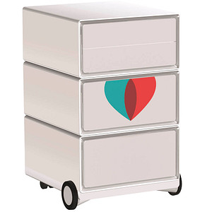 PAPERFLOW easyBox Business Rollcontainer weiß, bunt 4 Auszüge 39,0 x 43,6 x 64,2 cm