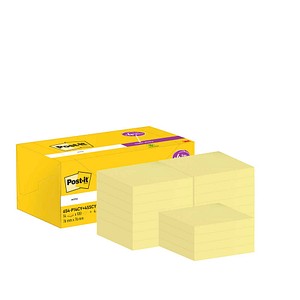 Post-it Haftnotizen 654-P14CY+4SSCY, Notes, 76x76mm, gelb, quadratisch 4054596430358 Post-it 18 Stück