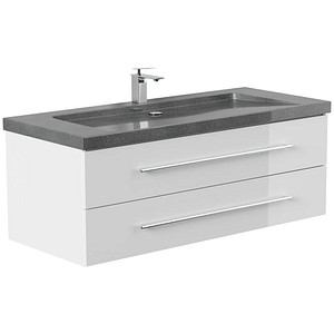 4251982676912 - POSSEIK Waschbecken mit Unterschrank YAMO 130 weiß glanz 1300 x 450 x 500 cm
