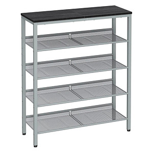 0194343046457 - Songmics - vasagle Schuhregal 5-stöckiger Schuhschrank offen Schuhablage 28 x 75 x 93 cm große Oberfläche für Taschen für Eingangsbereich Flur