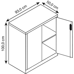 4062084810469 - Werkstatt-Beistellschrank mit Flügeltüren Breite x Tiefe 930 x 500 mm lichtgrau   enzianblau C+P