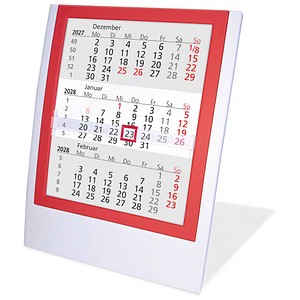 Tischkalender Einsteckkalender 2027/2028 weiß/rot, 1 St.