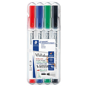 STAEDTLER compact Whiteboard-Marker farbsortiert 1,0 - 2,0 mm, 4 St.