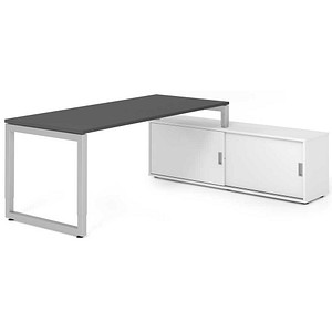 4032062332641 - Schreibtischkombination RSE19 höhenverstellbar  rechteckig graphit   silber 4032062332641 Hammerbacher