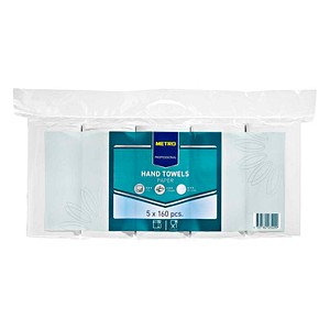 METRO PROFESSIONAL Papierhandtücher 203532 Zick-Zack-Falzung 2-lagig 5x 160 Tücher