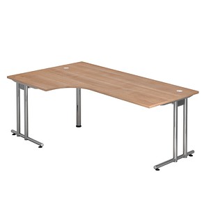 NS82 Schreibtisch nussbaum L-Form