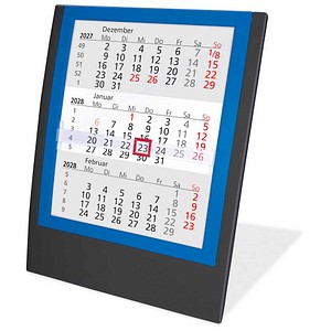 Tischkalender Einsteckkalender 2027/2028 schwarz/blau, 1 St.