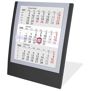 Tischkalender Einsteckkalender 2027/2028 schwarz/grau, 1 St.