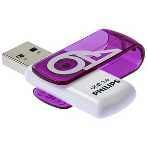 Philips USB-Stick Vivid FM64FD00B, violett/weiß, USB 3.0, 64 GB 8719274667773 Philips