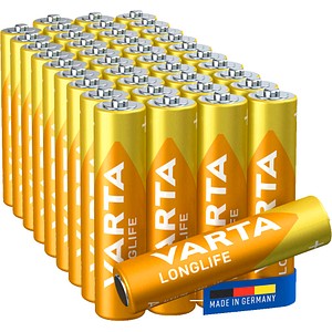 VARTA AL 40XAAA - Alkaline Batterie, AAA (Micro), 40er-Pack, Longlife