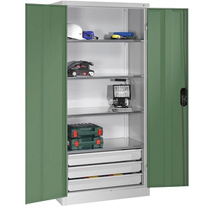 4064615159979 - Werkstattschrank 8921-503 Stahl abschließbar 4 OH 93 x 195 x 50 cm grün lichtgrau 4064615159979 C+P-Möbel