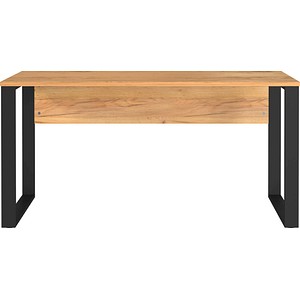 GERMANIA Adrano Schreibtisch navarra-eiche rechteckig, O-Fuß-Gestell schwarz 150,0 x 60,0 cm
