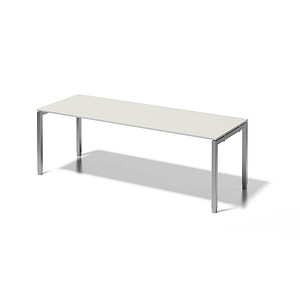 BISLEY Cito höhenverstellbarer Schreibtisch grauweiß, silber rechteckig, 4-Fuß-Gestell silber 220,0 x 80,0 cm