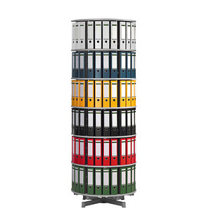 4250102412164 - reef Ordnerdrehsäule hellgrau bis zu 144 Ordner Etagen einzeln drehbar H 2280 cm 4250102412164 - reef Ordnerdrehsäule hellgrau bis zu 144 Ordner Etagen einzeln drehbar H 2280 cm