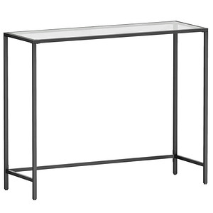0194343014463 - Songmics - vasagle Konsolentisch Beistelltisch aus Hartglas moderner Sofatisch einfacher Aufbau verstellbare Füße Wohnzimmer Flur schwarz