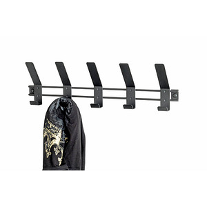 4001070545343 - Wandgarderobe 54534 schwarz Metall 5 Haken 520 x 140 cm 4001070545343 HAKU Möbel