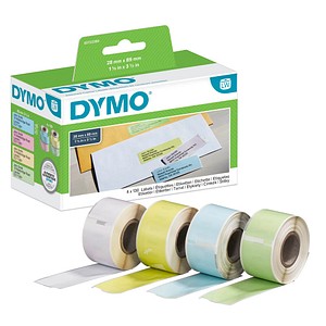 4x 130 DYMO Etiketten S0722380 farbig sortiert
