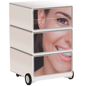 PAPERFLOW easyBox Business Rollcontainer weiß, bunt 4 Auszüge 39,0 x 43,6 x 64,2 cm