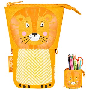 herlitz Stiftehalter Lion gelb Kunststoff 14,0 x 7,5 x 18,5 cm