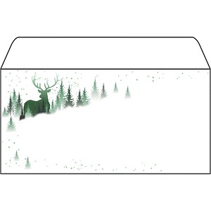 4004360808975 - Weihnachtsumschlag Christmas Forest 25 Umschläge ohne Fenster DIN Lang Inkjet- & Laserdrucker