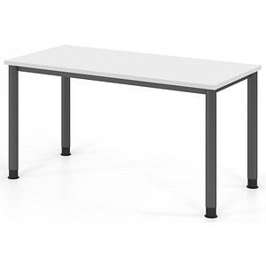 4032062310977 - HS614 Schreibtisch weiß rechteckig 4-Fuß-Gestell grau 1400 x 672 cm 4032062310977 - HS614 Schreibtisch weiß rechteckig 4-Fuß-Gestell grau 1400 x 672 cm