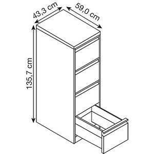 4025314218008 - Hängeregistraturschränke einbahnig 4 Schubfächer lichtgrau 4025314218008 C+P-Möbel 4025314218008 - Hängeregistraturschränke einbahnig 4 Schubfächer lichtgrau 4025314218008 C+P-Möbel