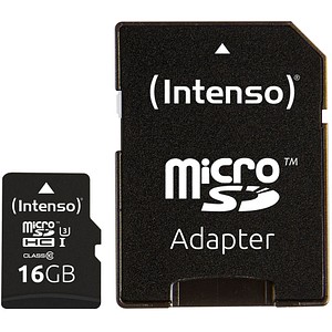 4034303022304 - Speicherkarte Professional 3433470 Micro-SDHC mit SD-Adapter Class 10 bis 90 MB s 16 GB 4034303022304 INTENSO