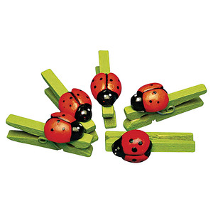 4006166975950 - Holzklammern mehrfarbig mit Marienkäfer 12 St 4006166975950 - Holzklammern mehrfarbig mit Marienkäfer 12 St