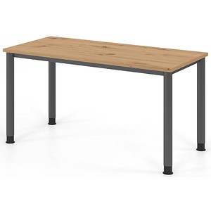 4032062310960 - HS614 Schreibtisch asteiche rechteckig 4-Fuß-Gestell grau 1400 x 672 cm 4032062310960 - HS614 Schreibtisch asteiche rechteckig 4-Fuß-Gestell grau 1400 x 672 cm