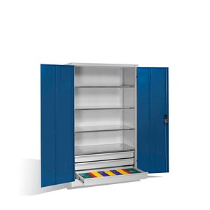 4064615116590 - Werkstattschrank 8932-503 Stahl abschließbar 4 OH 120 x 195 x 60 cm blau lichtgrau 4064615116590 C+P-Möbel
