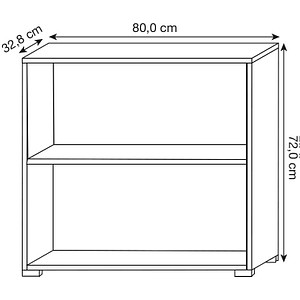 4059484217615 - Home Office Regal TEMPIO aus Holz 2 Fächer 2 OH B 800 x T 340 x H 720 mm anthrazit
