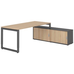 4032062332740 - Schreibtischkombination RSE19 höhenverstellbar  rechteckig eiche   graphit 4032062332740 Hammerbacher
