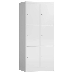 4061815857834 - Schließfachschrank ClassiX signalweiß X-523327 6 Schließfächer 800 x 500 x 1800 cm 4061815857834 LÜLLMANN