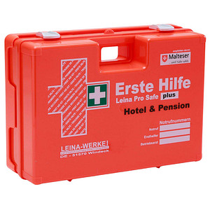 4011166211342 - Erste-Hilfe-Kasten Pro Safe plus Hotel & Pension DIN 13169 + branchenbezogene Zusatzerweiterung orange 4011166211342 Leina-Werke