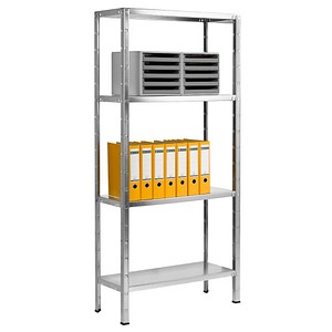4058255034345 - Steck-Grundregal 80 x 35 x 180 cm Stahl verzinkt 4 Fachböden 4058255034345 SCHULTE