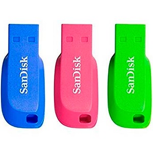 0619659153755 - SanDisk Cruzer Blade - USB-Flash-Laufwerk - 16 GB - USB 20 - Blau grÃ¼n pink (Packung mit 3)